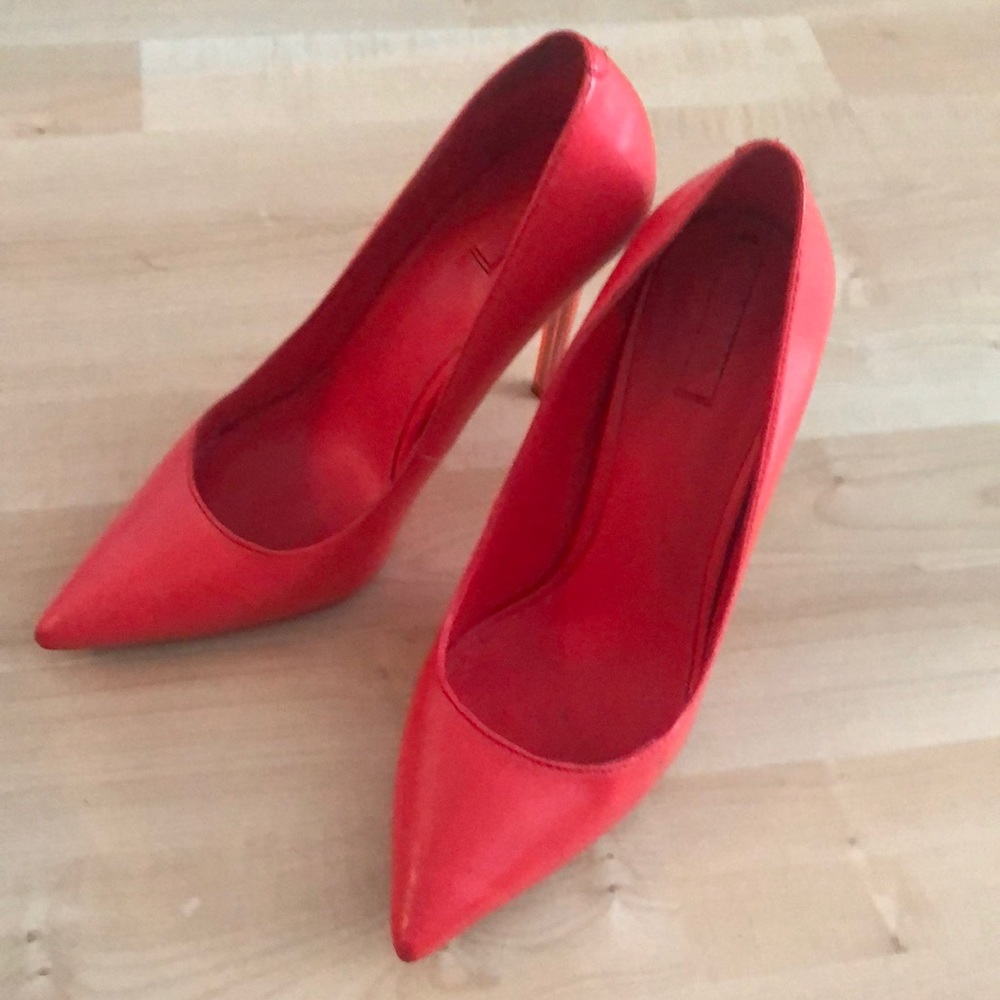 Orange high heels